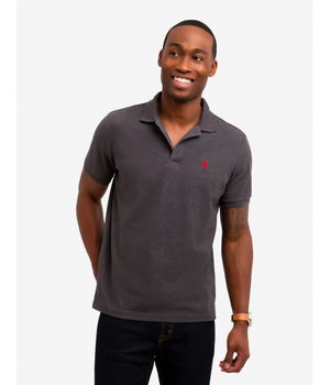 Imbracaminte Barbati US Polo Assn PIQUE SMALL LOGO POLO SHIRT HEATHER DARK GRAY