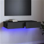 vidaXL Comodă TV cu lumini LED, gri deschis, 90x35x15,5 cm, vidaXL