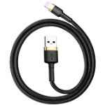 Cablu, Baseus, USB Lightning 2.4A 1 m, Auriu-negru