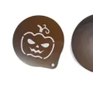 Forma pentru prajituri, Rotund cu sablon de ornat, Model dovleac de halloween, 7.5 cm, 419COF