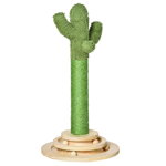 PawHut Stâlp Zgâriat pentru Pisici, Centru de Joacă în Formă de Cactus, 32x32x60cm, Verde | Aosom Romania, PawHut