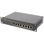 DIGITUS Switch Unmanaged Gigabit 10'' Rack 8-port, 8x10/100/1000 PoE+ af/at 96W, Assmann