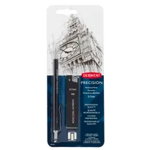 Creion mecanic metalic DERWENT Professional, HB 0.7 mm, rezerve mine si radiere incluse, negru, DERWENT