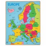 Puzzle incastru harta Europei, BIGJIGS Toys, 2-3 ani +, BIGJIGS Toys