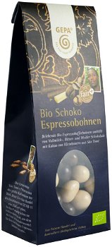 Boabe de espresso glazurate în 3 feluri de ciocolata, bio, 100 g GEPA