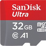 Card de memorie SanDisk Ultra microSDHC, 32GB, 120MB/s, A1 Class 10 UHS-I + SD Adapter, SanDisk