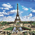 Set pictura pe numere Paris FM001271, panza bumbac pe rama lemn, 50 x 60 cm, Painting by numbers