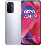 Telefon mobil Oppo A74, Dual SIM, 128GB, 6GB RAM, 5G, Argintiu