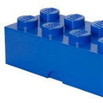 Cutie depozitare LEGO 2x4 albastru inchis, Lego