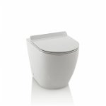 Toaleta rotunda ROUND, Ceramica, Alb, 55x36.5x40 cm