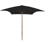 Umbrela de soare cu stalp de lemn 200x300 cm vidaXL, verde, 5.06 kg