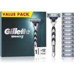 Set Gillette Mach3: aparat de ras, 1 buc + capete de ras, 12 buc,Reutilizabil, Pentru bărbați, NoName