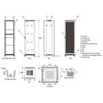 Cabinet metalic Linkbasic NCB37 37U Stand alone, 600 x 1000, Glass door, Gri