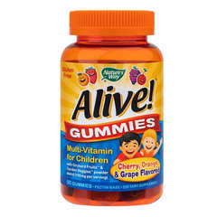 Alive! Kids, Premium Gummy Multivitamin, Nature's Way, 90 Jeleuri