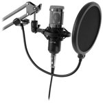 Microfon USB Pentru Streaming Podcast 20Hz - 20kHz Negru, LTC