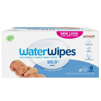 Servetele umede Biodegradabile Water Wipes, 9 pachete x 60 buc, 540 buc, WaterWipes