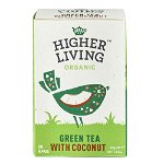 Ceai verde cu cocos Higher Living, bio, 20 plicuri, Higher Living