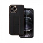 Husa Spate Forcell Leather Compatibila Cu iphone 11 Pro, Piele Ecologica, Stand si Protectie La Camera, Negru, Forcell
