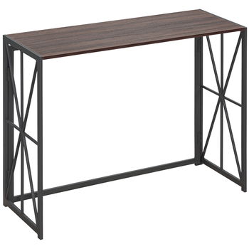 Consolă Modernă HOMCOM cu Cadru Metalic, Design Elegant, Maro, Ideală pentru Sufragerie, Intrare | Aosom Romania, HOMCOM
