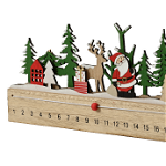 Decoratiune - Advent Calendar MDF Plywood Tree, Santa, Bej, 16 cm