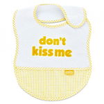 Baveta babyjem din bumbac dont kiss me (culoare: galben), BabyJem