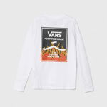 Vans longsleeve din bumbac pentru copii PRINT BOX 2.0 LS BOYS culoarea alb, cu imprimeu, Vans