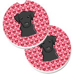 Caroline`s Treasures Carolines Comori BB5305CARC Black Labrador Set de 2 Cupa Titular Car Coasters Multicolore Large, 