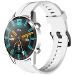 Curea smartwatch, Silicon, Compatibil cu Huawei Watch GT 2/GT 2 Pro, 22 mm, Alb