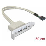 83119, Slot bracket USB cable USB to 9 pin USB header 50 cm, DELOCK