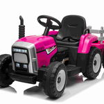 Tractor electric 12V cu remorca Nichiduta Farmer Pink, Nichiduta