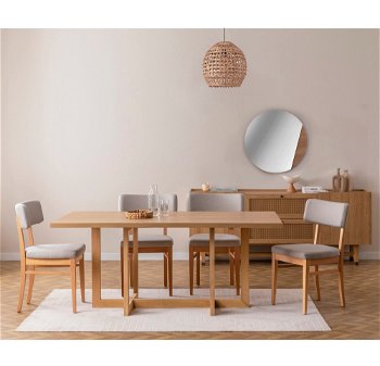 Set masă și scaune (5 bucăți) Madison Set-2, Stejar, 47x86x45 cm, Vella