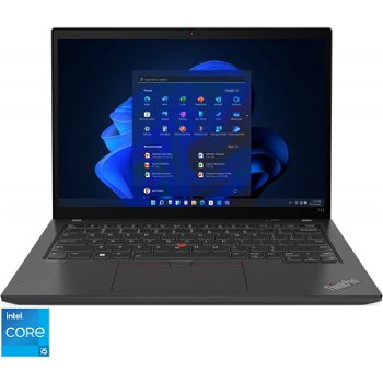 Laptop LENOVO ThinkPad T14 Gen 3, Intel Core i5-1240P pana la 4.4GHz, 14" WUXGA, 16GB, SSD 512GB, Intel Iris Xe, Windows 11 Pro, negru