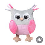 BabyOno Have Fun Owl Sofia jucărie de pluș cu zornăitoare Pink 1 buc, BabyOno