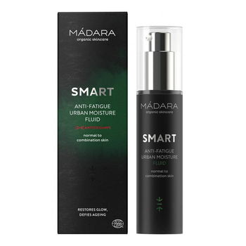 SMART ANTI-FATIGUE URBAN MOISTURE FLUID pentru primele riduri, ten normal sau mixt Madara, bio, 50 ml, Madara