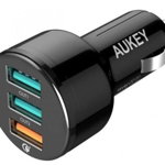 Incarcator Auto Aukey CC-T11, 3 x USB (Negru), Aukey