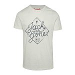 Tricou crem Jack & Jones Miller din bumbac cu print