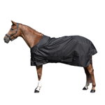 Pătură impermeabilă pentru exterior echitație ALLWEATHER 1000D negru cai, FOUGANZA