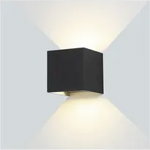 Lampa LED Perete Corp Negru Patrat 6W Alb Cald, Optonica