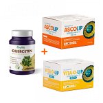 Pachet Promo Quercetin 120 capsule+Ascolip, Vitamina C+Vitamina D 4000 UI, 