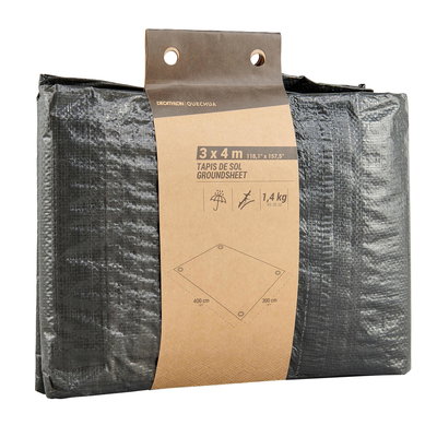 Folie de sol etanșă pentru cort/ living Camping 3 x 4 m, QUECHUA