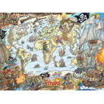 Puzzle Ravensburger - Pirates Map, 200 piese XXL (12802), Ravensburger