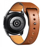 Curea ceas din piele, 22 mm, pentru Galaxy Watch 3 45mm, Gear S3 Frontier, Huawei Watch GT 3, Huawei Watch GT 2 46mm, Huawei Watch GT, Xiaomi Mi Watch, maro