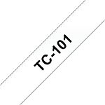 Banda laminata adeziva standard TC-101 12mm 7.7m pentru imprimante Brother P-touch Negru pe Transparent, Brother