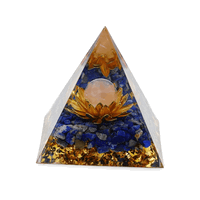 Piramida orgon lapis lazuli cu lotus si sfera cuart roz 5cm, StoneMania Bijou
