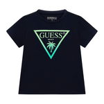 GUESS, Tricou cu imprimeu logo, Alb murdar/Roz