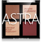 Astra Make-up Romance Palette Patela pentru conturul fetei faciale culoare 03 Mauve Romance 8 g, Astra Make-up