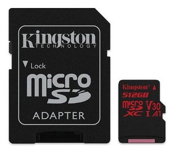 Card microsd sdcr/512gb kingston, 512 gb, microsdxc, clasa 10, standard uhs-i u3