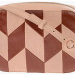 DROME Textured Leather Geometrical Detail Camera Bag Brown