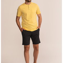 Soft & Seven BY SOFIAMAN, Pijama cu imprimeu grafic Marlon, Turcoaz, Bleumarin, M Soft & Seven BY SOFIAMAN, Pijama cu imprimeu grafic Marlon, Turcoaz, Bleumarin, M