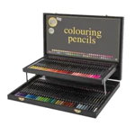 Set 68 creioane colorate in caseta de lemn Premium Craft Sensations